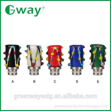 New arrival wide bore 510 art glass drip tip with stainless steel base color spotted in stock by Greenway